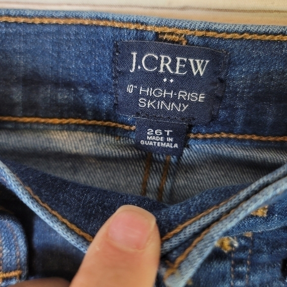 J.CREW 10" HIGH RISE SKINNY BUTTON FRONT JEANS, SZ 26T - Picture 4 of 7